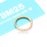 Detail View 4 of Golden Pyramid Studded Multi-Gem Sparkles Geometric Seamless Clicker Hoop Ring-Clear Gem