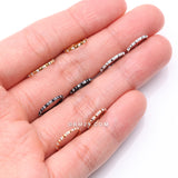 Detail View 3 of Golden Pyramid Studded Multi-Gem Sparkles Geometric Seamless Clicker Hoop Ring-Clear Gem