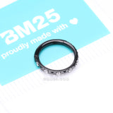Detail View 4 of Blackline Pyramid Studded Multi-Gem Sparkles Geometric Seamless Clicker Hoop Ring-Clear Gem