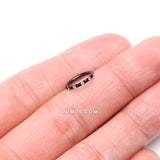Detail View 2 of Blackline Pyramid Studded Multi-Gem Sparkles Geometric Seamless Clicker Hoop Ring-Clear Gem