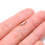 Detail View 2 of Rose Gold Pyramid Studded Multi-Gem Sparkles Geometric Seamless Clicker Hoop Ring-Clear Gem