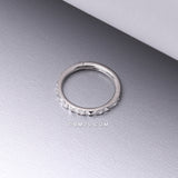 Detail View 1 of Pyramid Studded Multi-Gem Sparkles Geometric Seamless Clicker Hoop Ring-Clear Gem