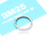 Detail View 4 of Pyramid Studded Multi-Gem Sparkles Geometric Seamless Clicker Hoop Ring-Clear Gem