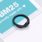 Detail View 3 of Blackline Slithering Snake Steel Seamless Clicker Hoop Ring