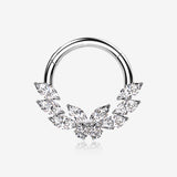 Butterfly Goddess Sparkle Clicker Hoop Ring-Clear Gem