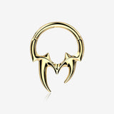 Golden Tribal Inspired Vicious Fangs Clicker Hoop Ring