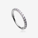 Brilliant Sparkle Gems Lined Clicker Hoop Ring