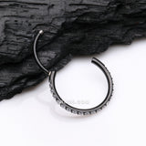 Detail View 2 of Blackline Brilliant Sparkle Gems Lined Clicker Hoop Ring-Clear Gem