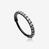 Blackline Brilliant Sparkle Gems Lined Clicker Hoop Ring