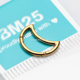 Detail View 2 of Golden Crescent Moon Seamless Clicker Hoop Ring