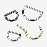 Detail View 1 of Implant Grade Titanium Black PVD Basic D Shape Clicker Hoop Ring