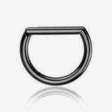 Implant Grade Titanium Black PVD Basic D Shape Clicker Hoop Ring