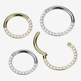 Detail View 1 of Implant Grade Titanium Pearlescent Lined Clicker Hoop Ring-White