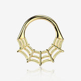 Implant Grade Titanium Golden Spider Web Clicker Hoop Ring