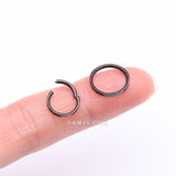 Detail View 2 of Implant Grade Titanium Blackline Rigid Rectangle Faceted Clicker Hoop Ring