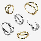 Detail View 1 of Implant Grade Titanium Golden Double Lined Clicker Hoop Ring