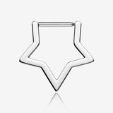 Implant Grade Titanium Basic Hollow Star Clicker Hoop Ring