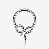 Implant Grade Titanium Slithering Snake Clicker Hoop Ring