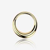 Implant Grade Titanium Golden Smooth Hollow Crescent Clicker Hoop Ring