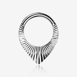 Implant Grade Titanium Ray Chevron Teardrop Clicker Hoop Ring