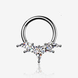 Implant Grade Titanium Majestic Thorn Sparkle Clicker Hoop Ring