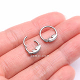 Detail View 2 of Implant Grade Titanium Vintage Leaf Clicker Hoop Ring