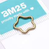 Detail View 3 of Implant Grade Titanium Golden Star Basic Geometric Clicker Hoop Ring