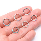 Detail View 3 of Implant Grade Titanium Brilliant Fire Opal Lined Seamless Clicker Hoop Ring-Pink Opal