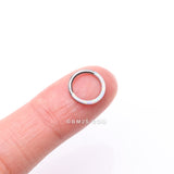 Detail View 2 of Implant Grade Titanium Brilliant Fire Opal Lined Front Facing Seamless Clicker Hoop Ring-White Opal