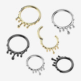 Detail View 1 of Implant Grade Titanium Dripping Ooze Clicker Hoop Ring