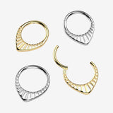 Detail View 1 of Implant Grade Titanium Grand Tiara Teardrop Clicker Hoop Ring