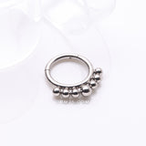 Detail View 1 of Implant Grade Titanium Bali Beads Clicker Hoop Ring