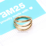 Detail View 4 of Implant Grade Titanium Golden Triple Row Hoops Steel Seamless Clicker Hoop Ring