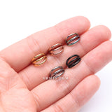 Detail View 3 of Implant Grade Titanium Golden Triple Row Hoops Steel Seamless Clicker Hoop Ring