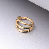 Detail View 1 of Implant Grade Titanium Golden Triple Row Hoops Steel Seamless Clicker Hoop Ring