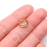 Detail View 2 of Implant Grade Titanium Golden Triple Row Hoops Steel Seamless Clicker Hoop Ring