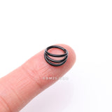 Detail View 2 of Implant Grade Titanium Blackline Triple Row Hoops Steel Seamless Clicker Hoop Ring