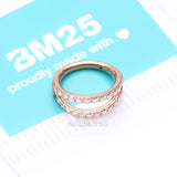 Detail View 4 of Implant Grade Titanium Double Hoop Gems Seamless Clicker Hoop Ring-Clear Gem
