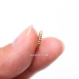 Detail View 2 of Implant Grade Titanium Golden Pyramid Studded Geometric Seamless Clicker Hoop Ring