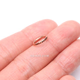 Detail View 2 of Implant Grade Titanium Rose Gold Pyramid Studded Geometric Seamless Clicker Hoop Ring