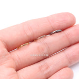 Detail View 3 of Implant Grade Titanium Rose Gold Pyramid Studded Geometric Seamless Clicker Hoop Ring