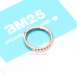 Detail View 4 of Implant Grade Titanium Rose Gold Pyramid Studded Geometric Seamless Clicker Hoop Ring