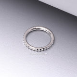 Detail View 1 of Implant Grade Titanium Pyramid Studded Geometric Seamless Clicker Hoop Ring