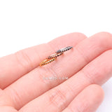Detail View 3 of Implant Grade Titanium Pyramid Studded Geometric Seamless Clicker Hoop Ring