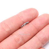 Detail View 2 of Implant Grade Titanium Pyramid Sparkle Studded Geometric Seamless Clicker Hoop Ring-Aurora Borealis