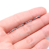 Detail View 3 of Implant Grade Titanium Pyramid Sparkle Studded Geometric Seamless Clicker Hoop Ring-Clear Gem