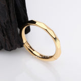 Detail View 1 of Implant Grade Titanium Golden Diamond Cut Faceted Seamless Clicker Hoop Ring