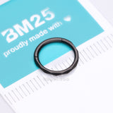 Detail View 3 of Implant Grade Titanium Blackline Diamond Cut Faceted Seamless Clicker Hoop Ring