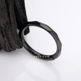 Detail View 1 of Implant Grade Titanium Blackline Diamond Cut Faceted Seamless Clicker Hoop Ring
