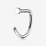 Implant Grade Titanium D-Shaped Flat Circle Top Nose Hoop